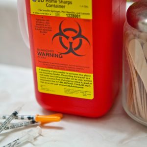 Sharps Disposal Container in a Riverview, FL Hospital
